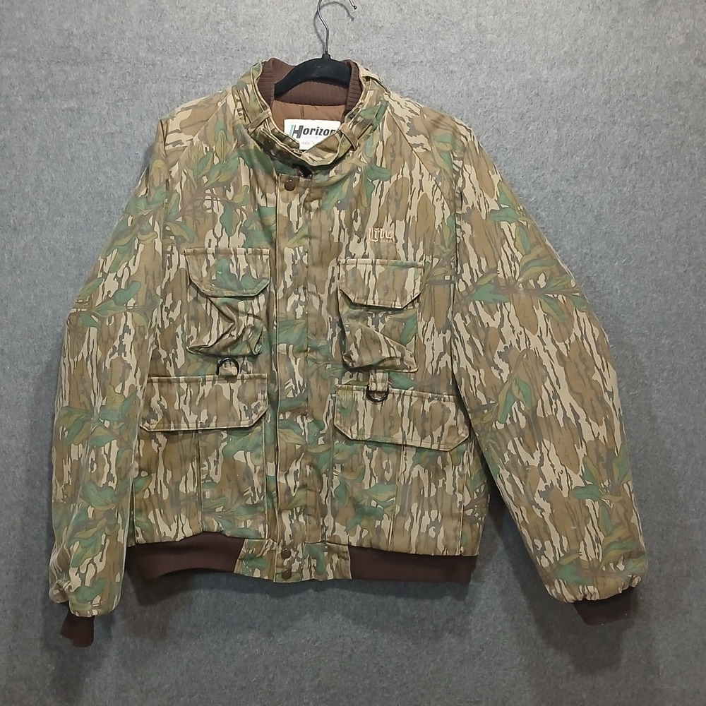 VTG Horizon Sportswear Lite Beer L Camo Hunting Utility Jacket 90s Y2K RARE HTF